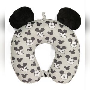 DISNEY Mickey Ears Nap Travel Pillow, Grey/Black, NWT